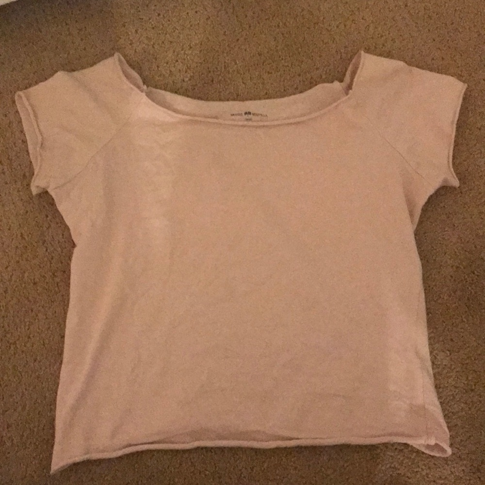 Light Pink Brandy Melville Off the shoulder tee