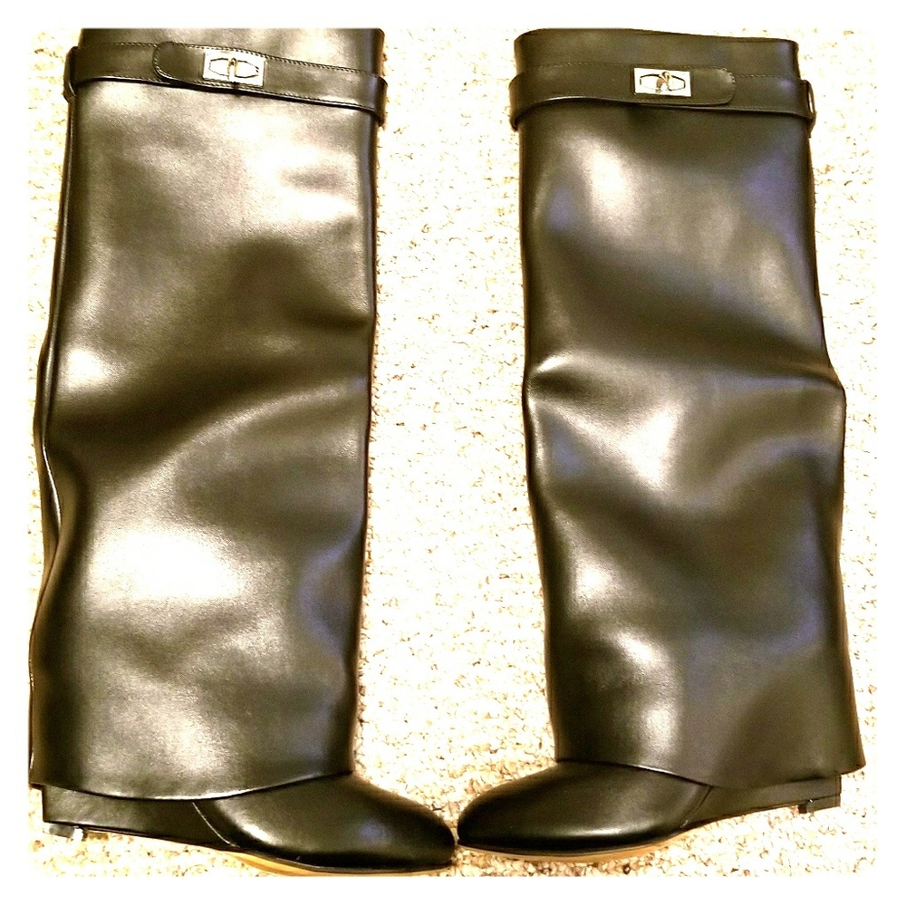 *GIVENCHY* inspired wedge high boots.
