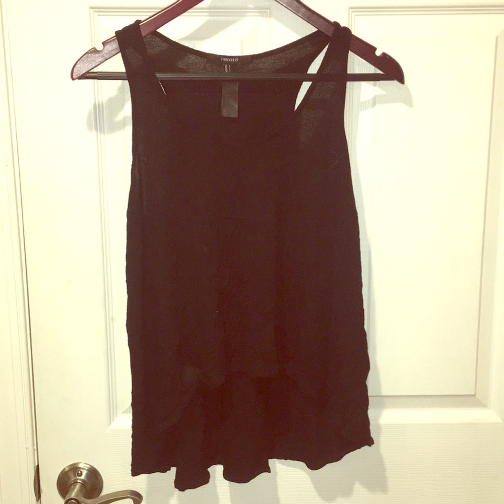 Forever 21 Black hi-low tank top