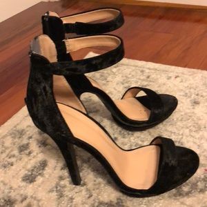 Black velvet heels