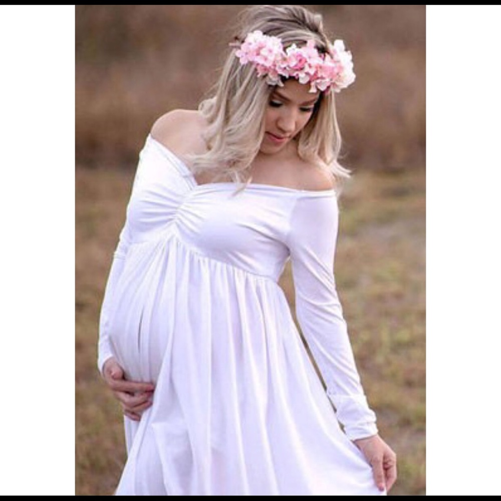 NEW Maternity Photoshoot Dress White Size Small