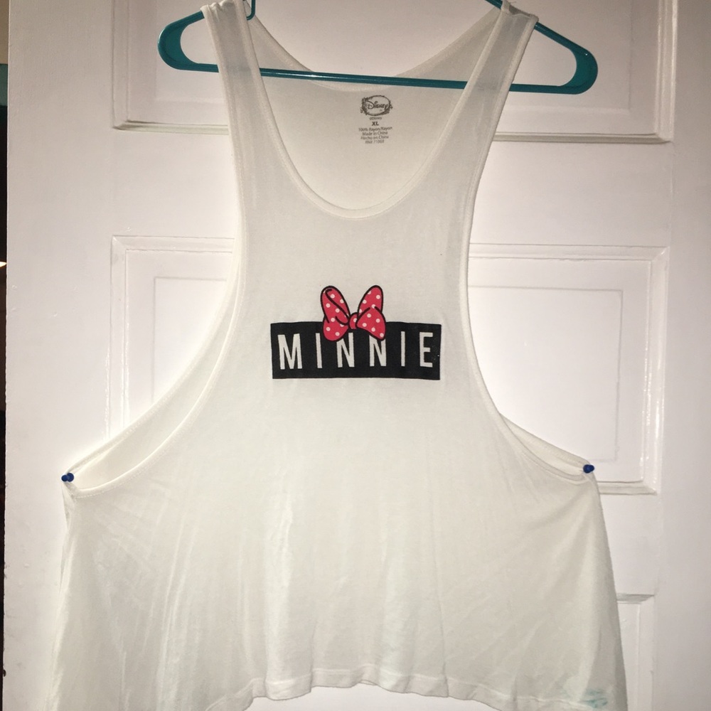 Disney low cut white Minnie Mouse tank top size XL
