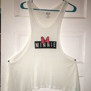 Disney low cut white Minnie Mouse tank top size XL