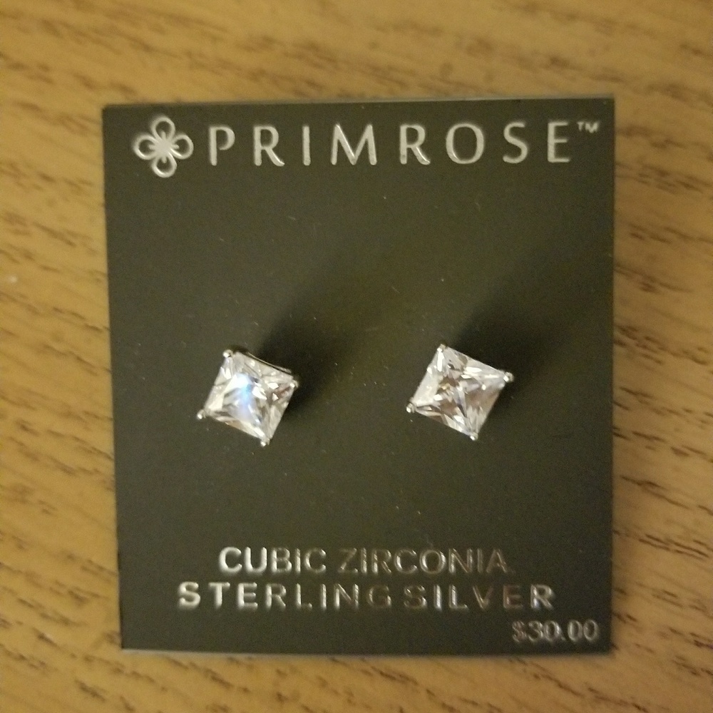 CZ Square Earrings