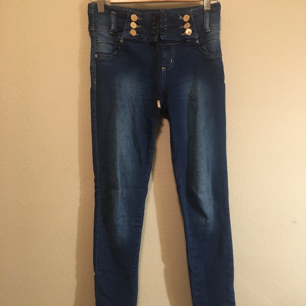 Denim high waisted jeans