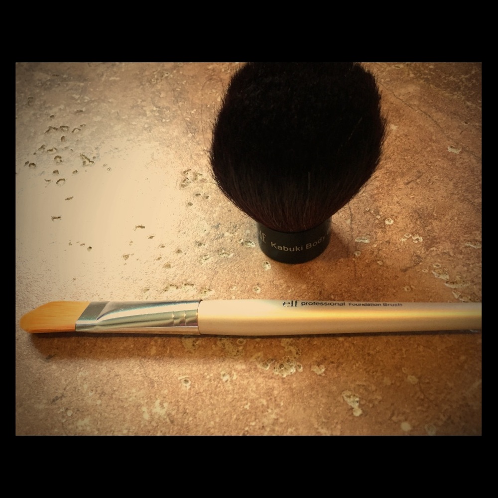 Lot of 2 E.L.F. Studio Makeup Brushes Cosmetic