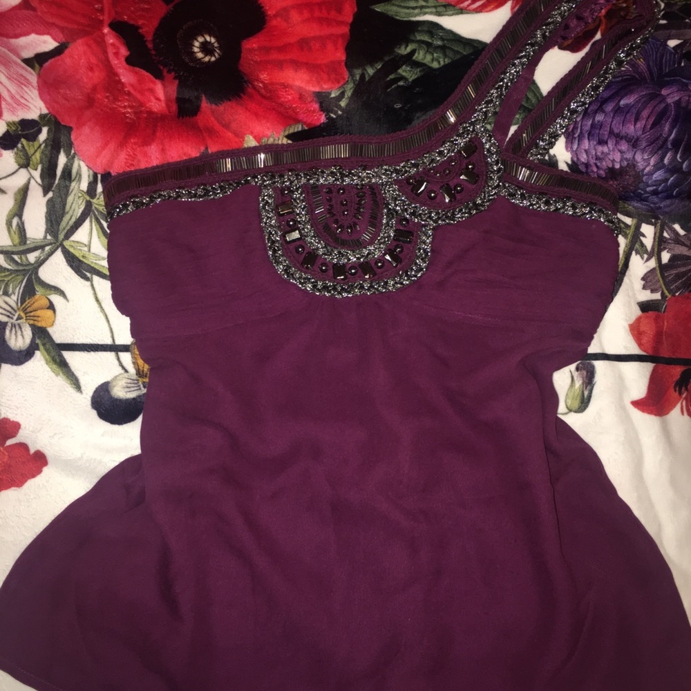 Bebe - one shoulder embellished top