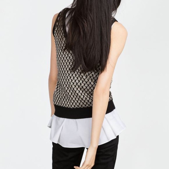 nwot • zara • knit micro jacquard waistcoat vest - Picture 3 of 6