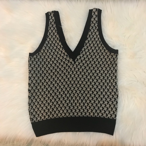 nwot • zara • knit micro jacquard waistcoat vest - Picture 4 of 6