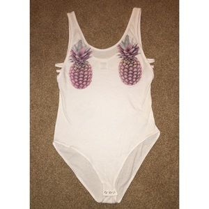 NWOT Victoria's Secret PINK Pineapple Bodysuit