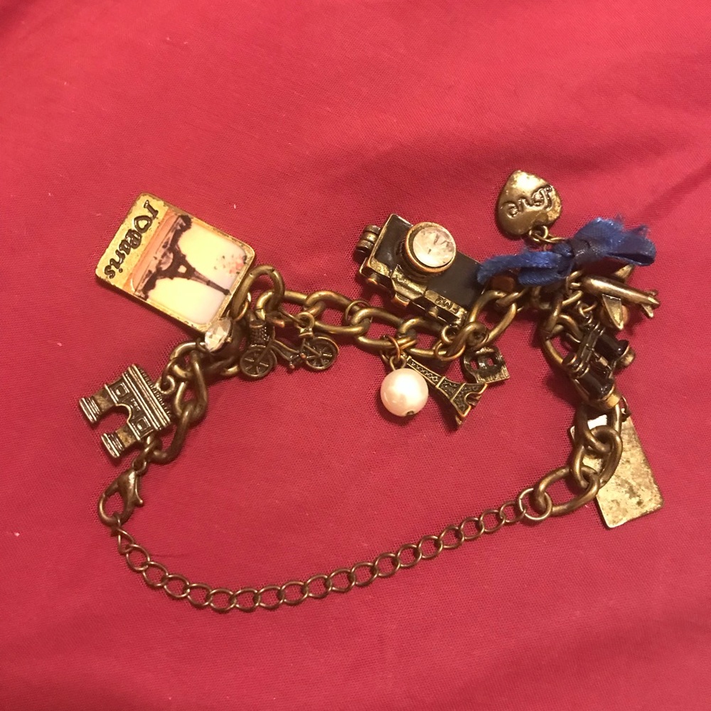 paris themed charm bracelet