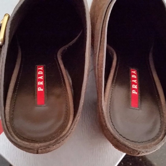 NWT Prada Chunky Heel Suede Grafite Clogs - Picture 5 of 5