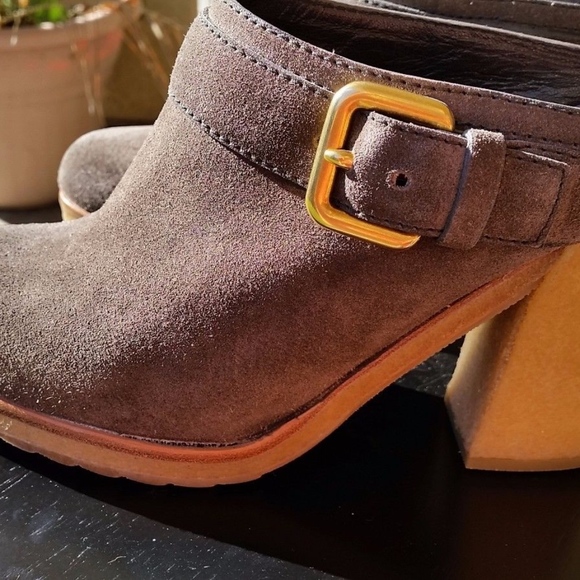 NWT Prada Chunky Heel Suede Grafite Clogs - Picture 3 of 5