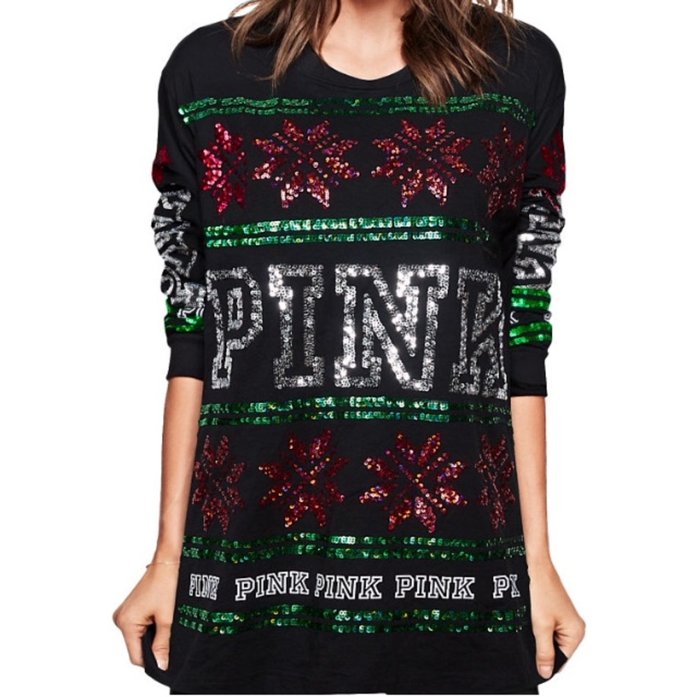 Victoria’s Secret Pink Holiday Campus Tee