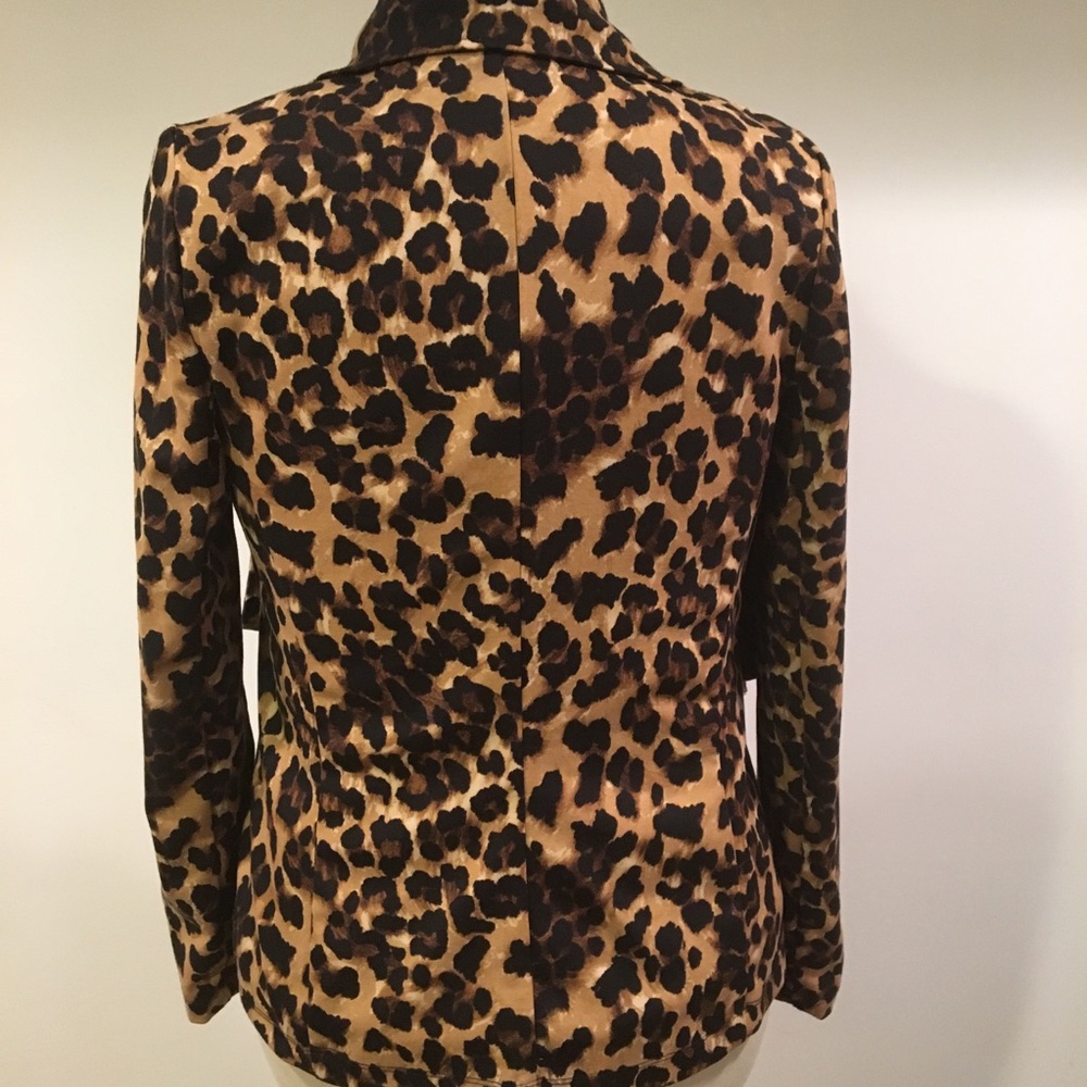 Leopard Print Open Front Jacket Small - image 4