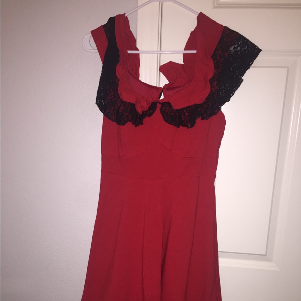 Red and black pin up dress