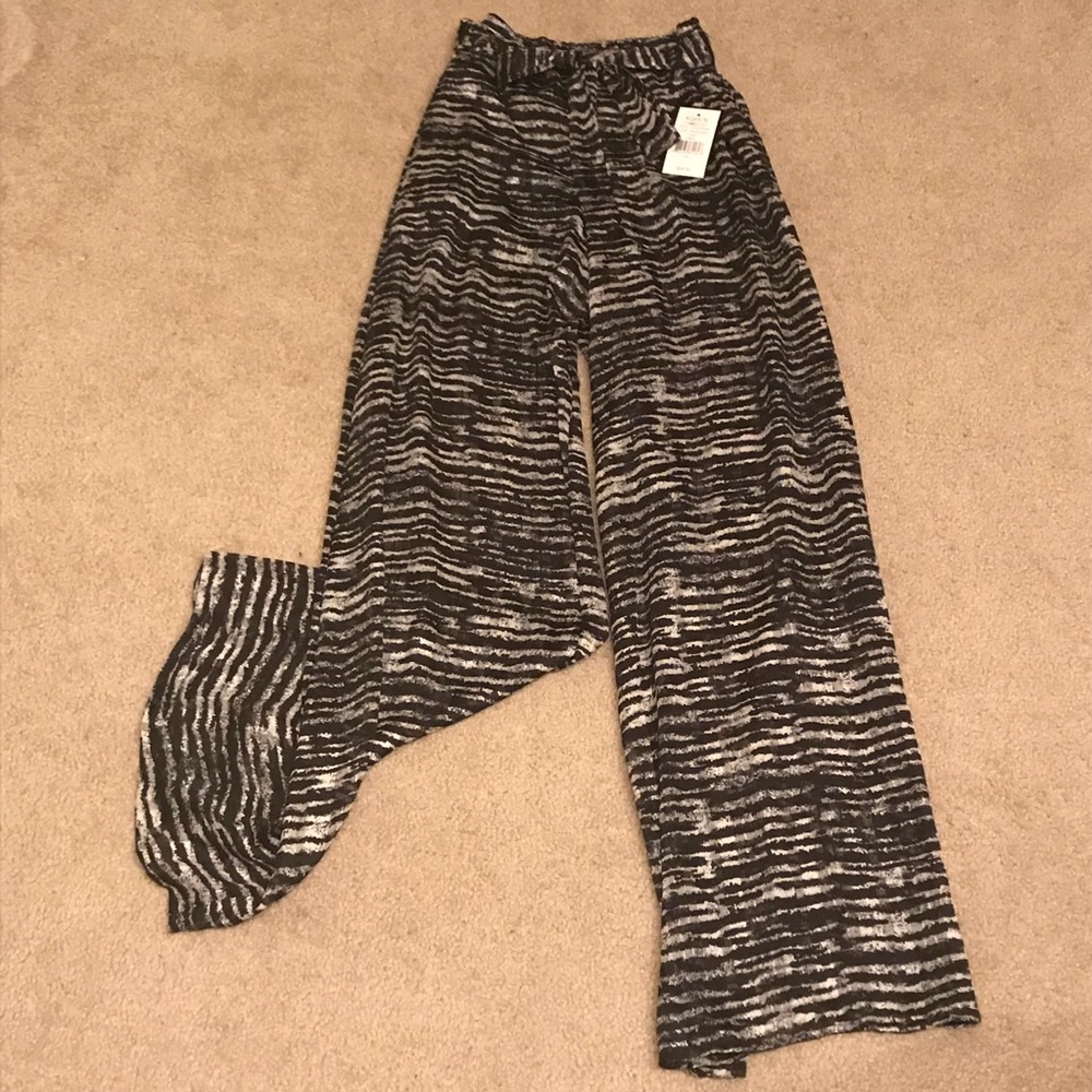 Zebra Print Wide-Leg Pants