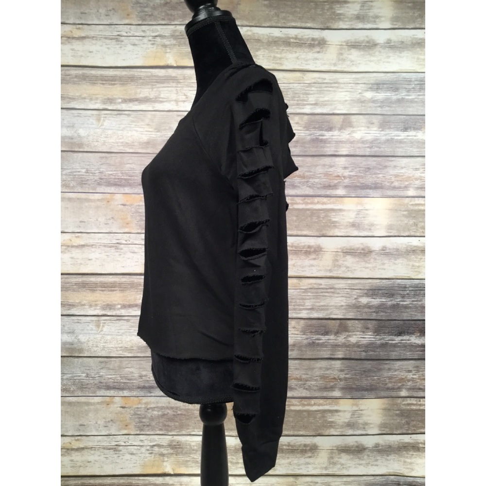 Cut Out Round Neck Long Sleeve Top - Picture 6 of 8