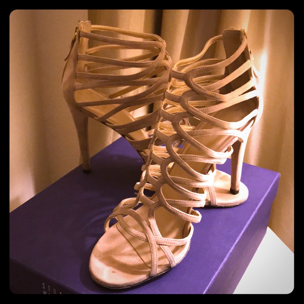 Size 10 Stuart Weitzman suede strappy sandal