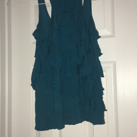 Turquoise Ruffle Tank Top - Picture 3 of 3