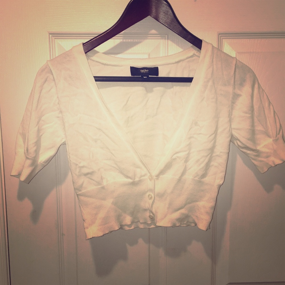 Mossimo White cropped cardigan