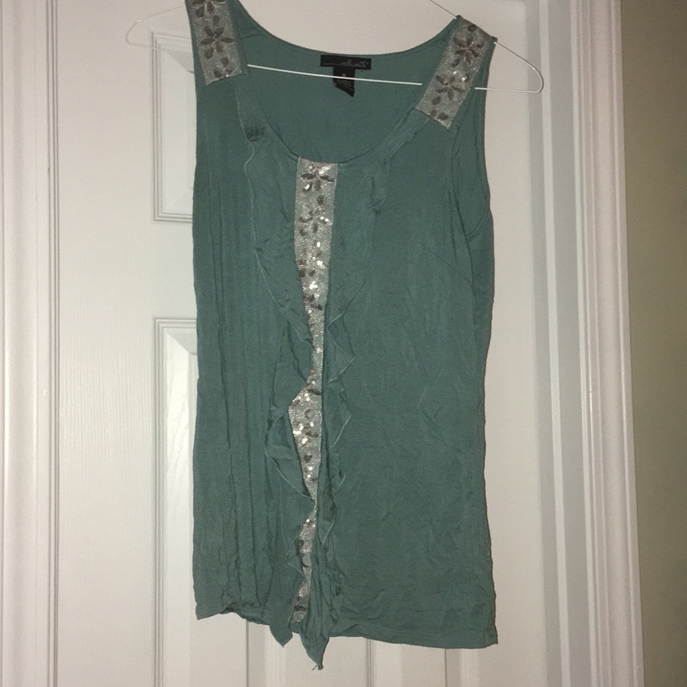 Ruffle/Sequin Tank-Top