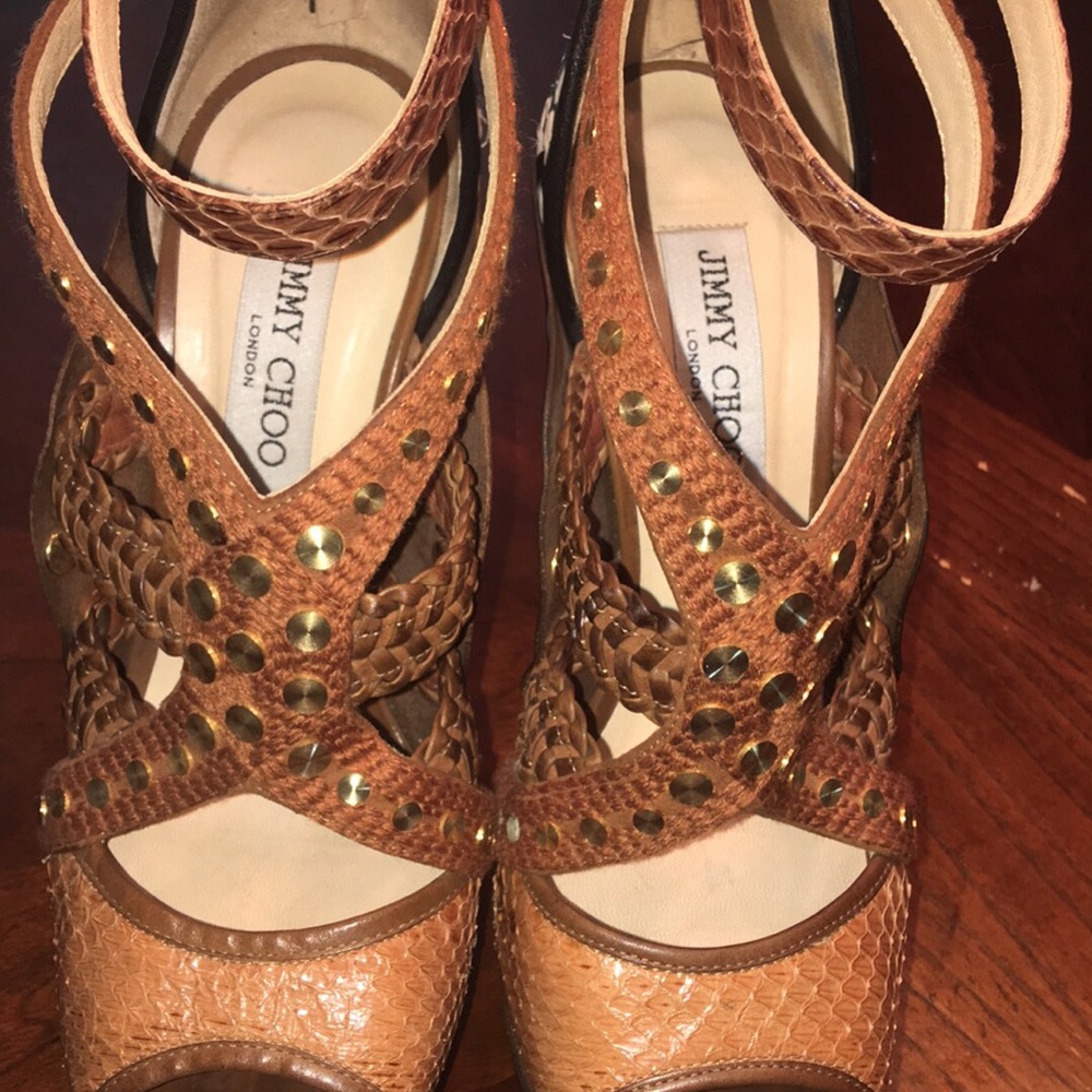Authentic Woven Jimmy Choo Strappy Stiletto - Picture 3 of 3