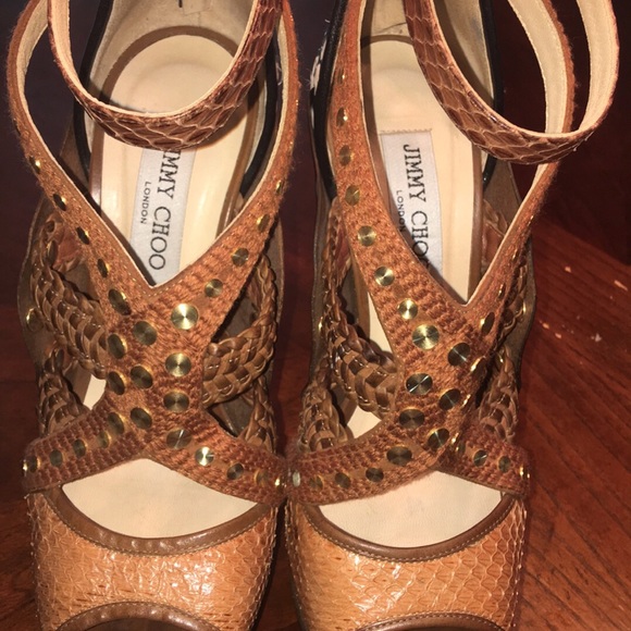 Authentic Woven Jimmy Choo Strappy Stiletto - Picture 3 of 3