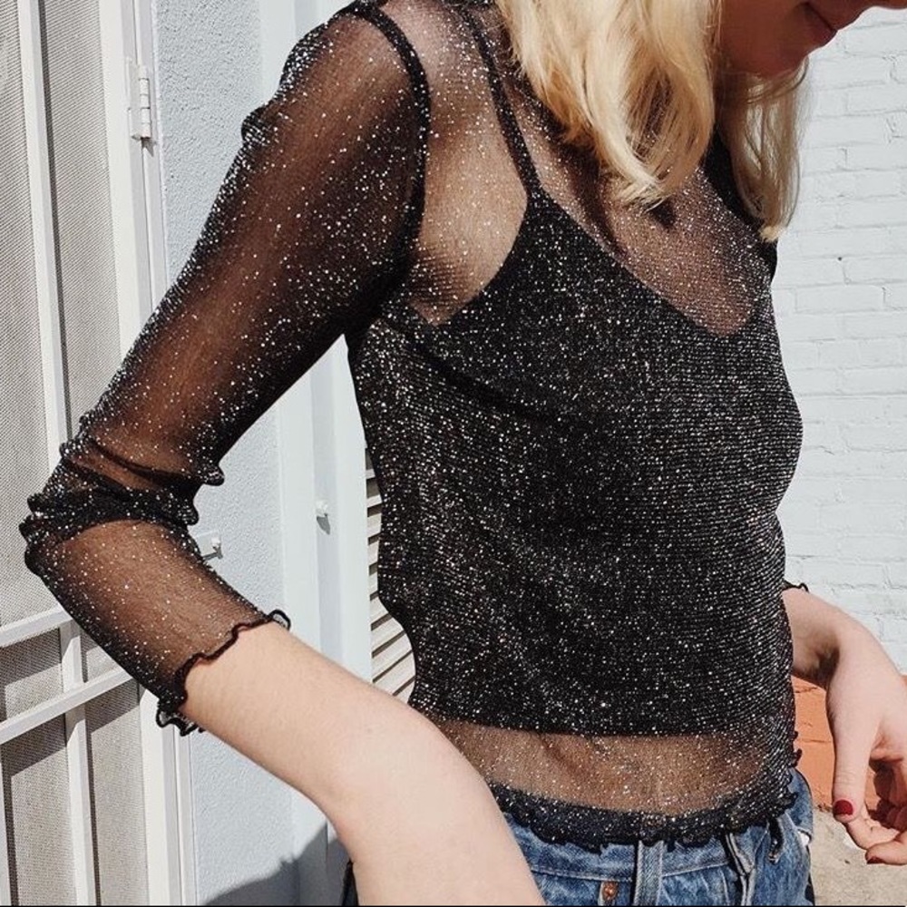 Black Glitter Top