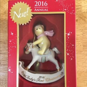 Lenox Christmas ornament riding Winnie the Pooh