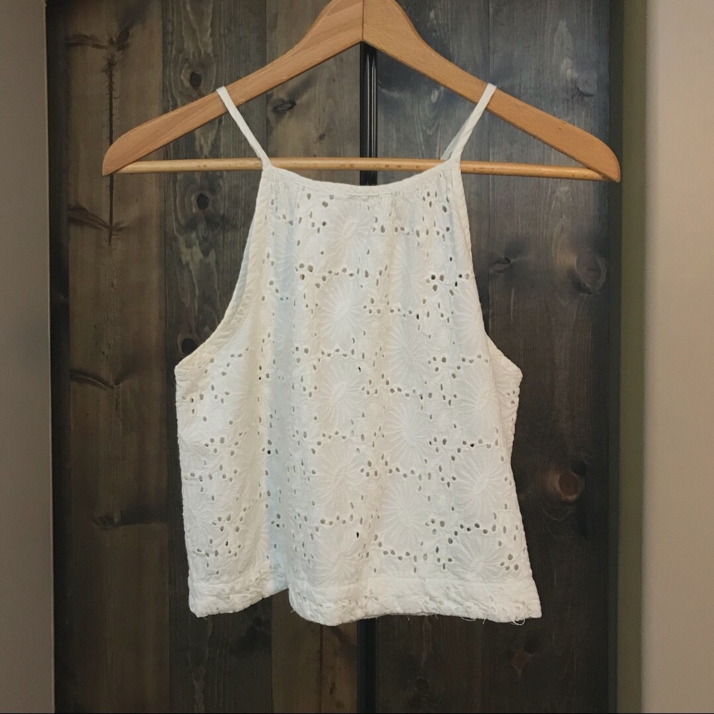 [Forever21] White boho croptop