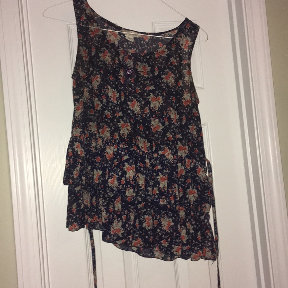 Floral Ruffle Tank Top