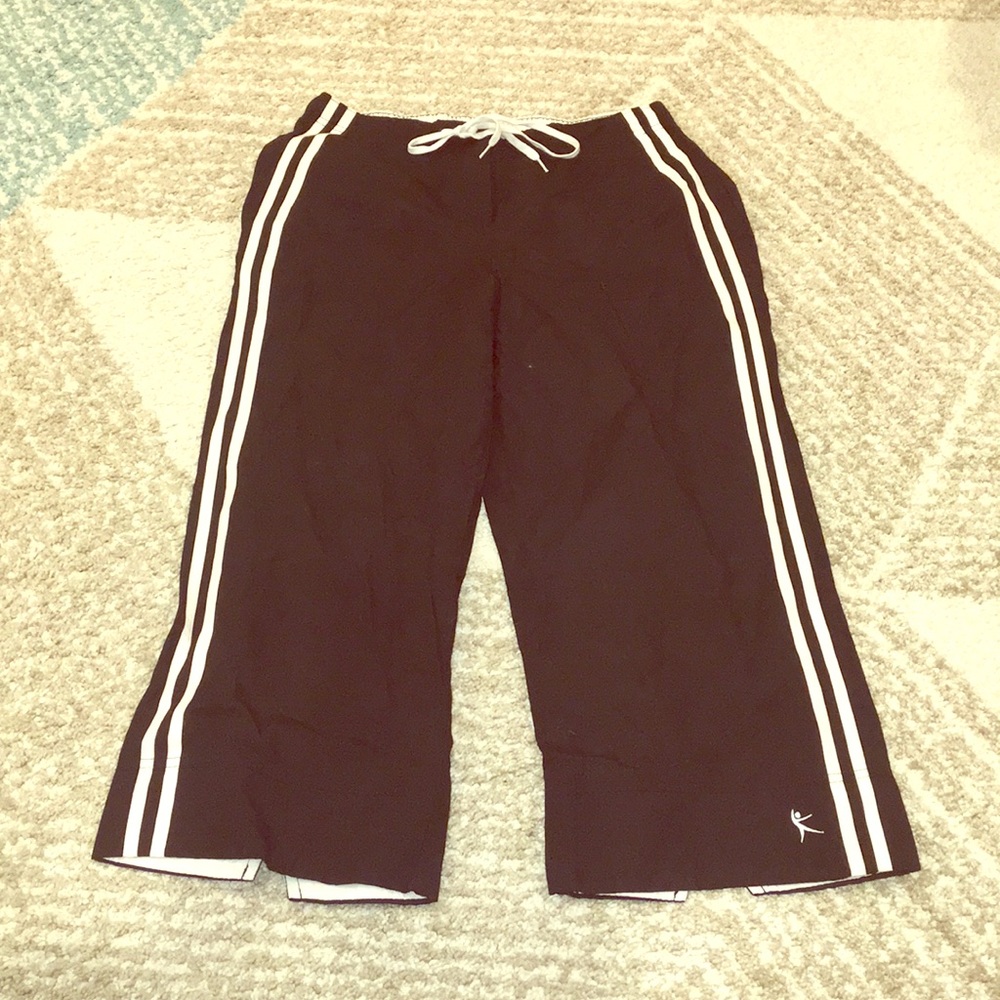 Danskin Black with white stripes Capri track pants