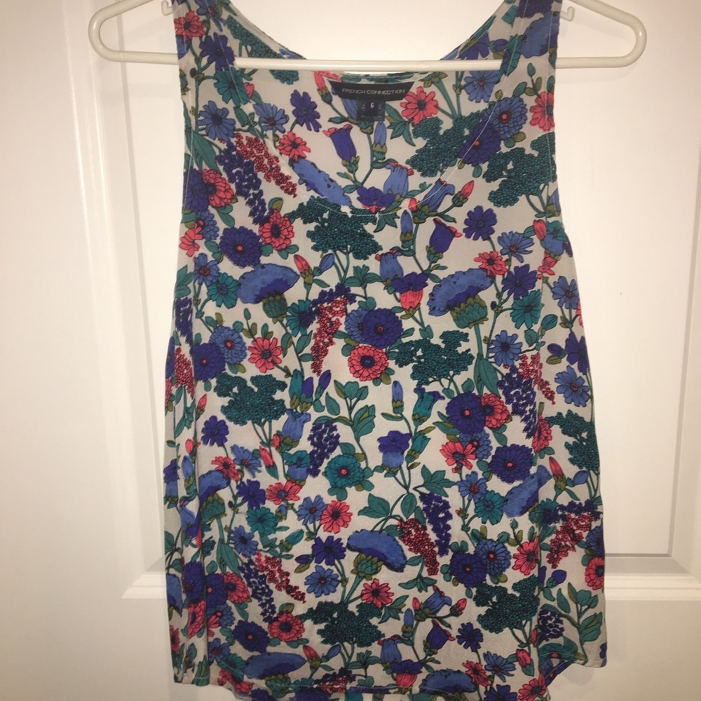 French Connection 100% silk floral top