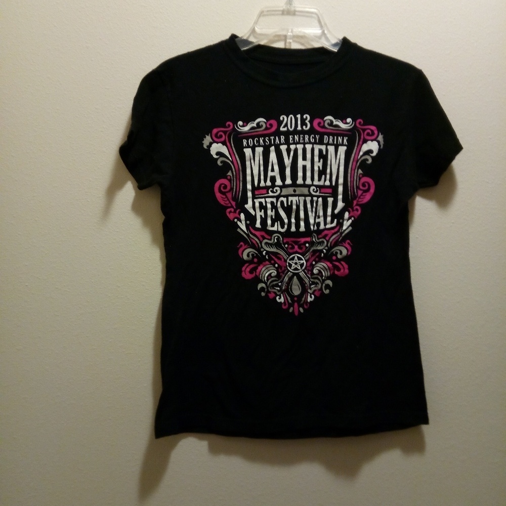 Womens rockstar mayhem festival pentagram tshirt