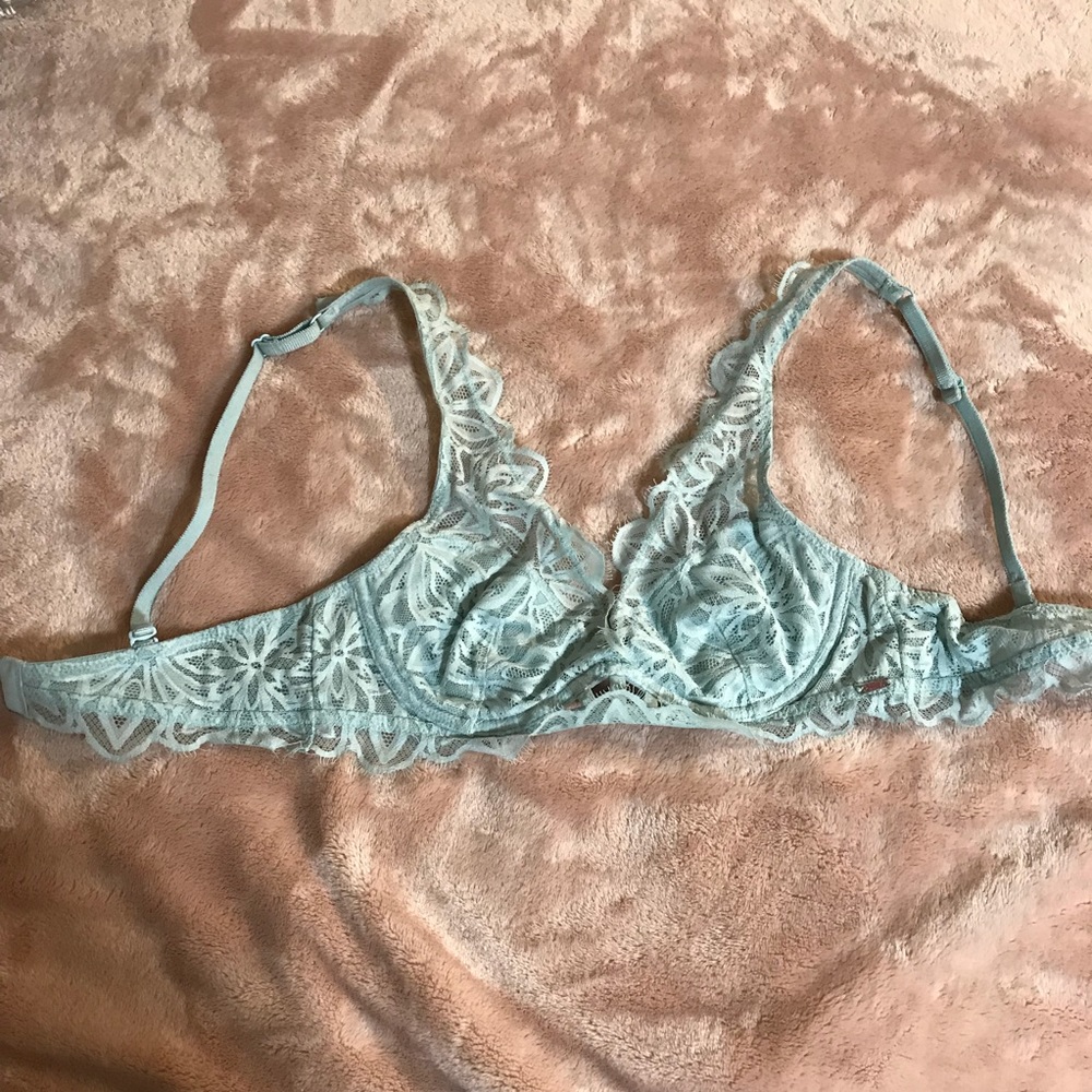 Beautiful lace, light blue, bralette!