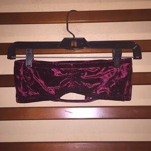 Burgundy Velvet Cage Bandeau