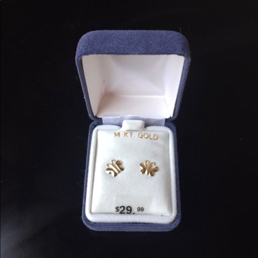 Butterfly 14 KT yellow gold earrings
