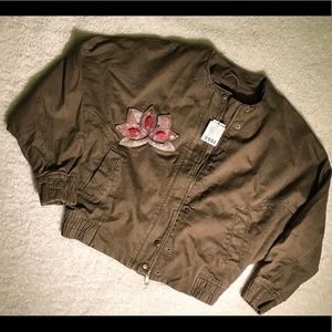 BDG x Jaded Royalty Embroidered Lotus Denim Jacket