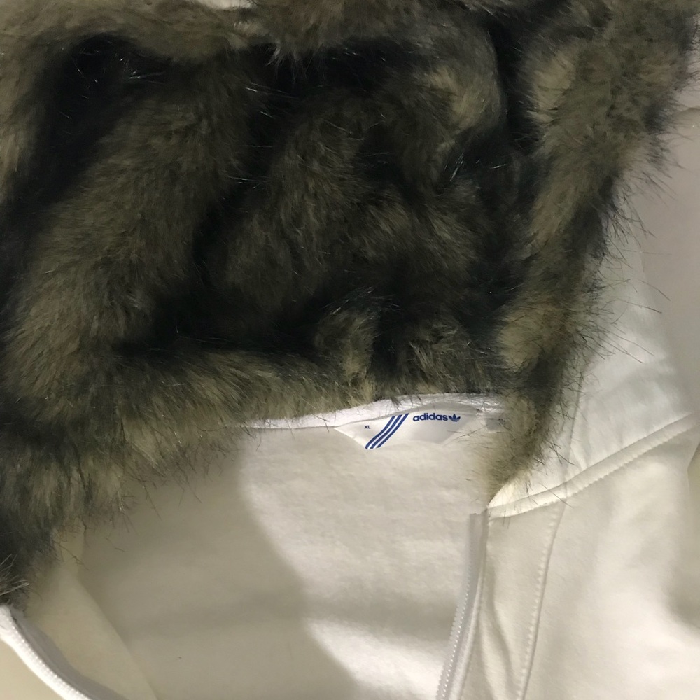 Adidas fur zip up hoodie