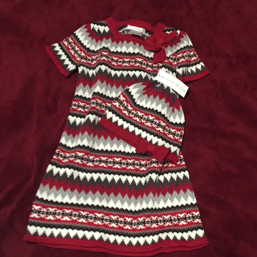 Sweater dress and hat