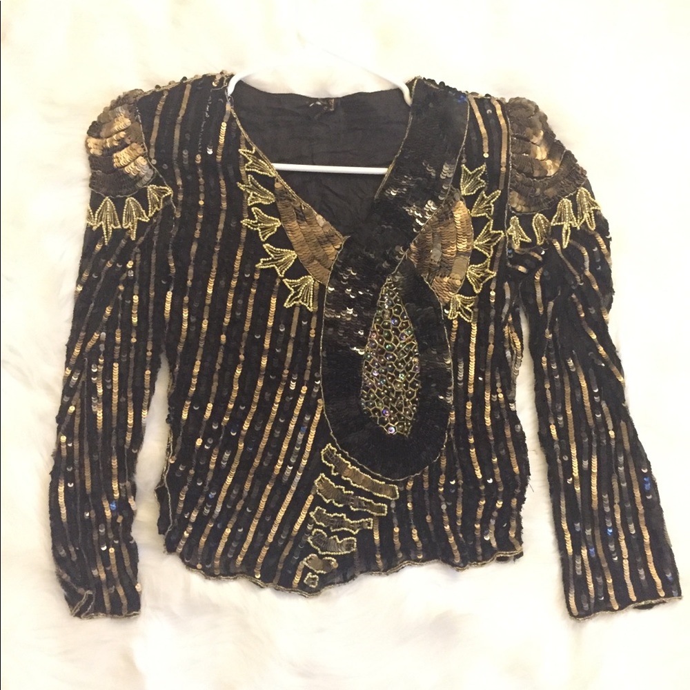 Vintage 80’s Royal feelings Beaded blouse