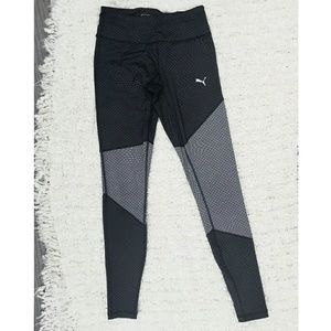 Puma yoga pants leggings sports silver black