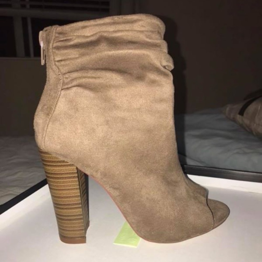 Cute beige suede booties
