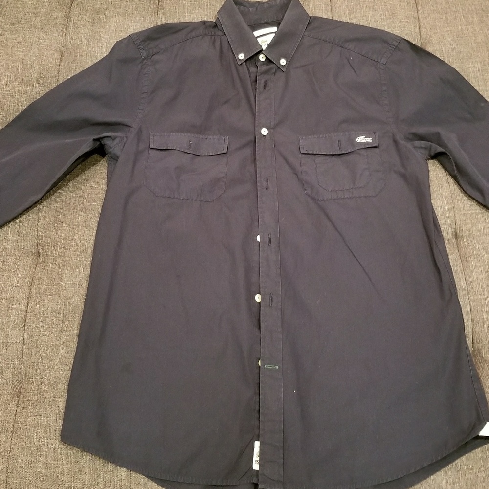 Black Lacoste button down shirt