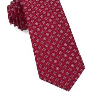 The Tie Bar - Bedrock Floral Tie in Apple Red