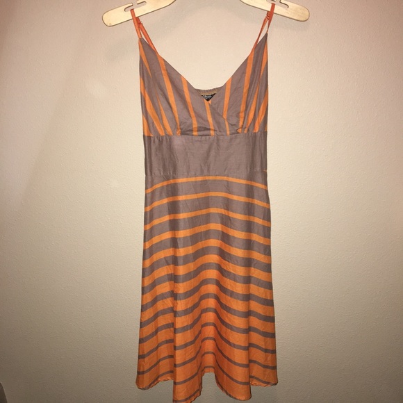 Brown and orange spaghetti strap dress - Picture 1 of 5