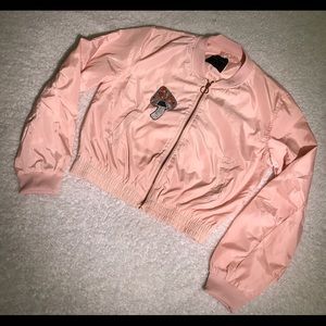 Jaded Royalty Happy Shroom" Embroidered Bomber