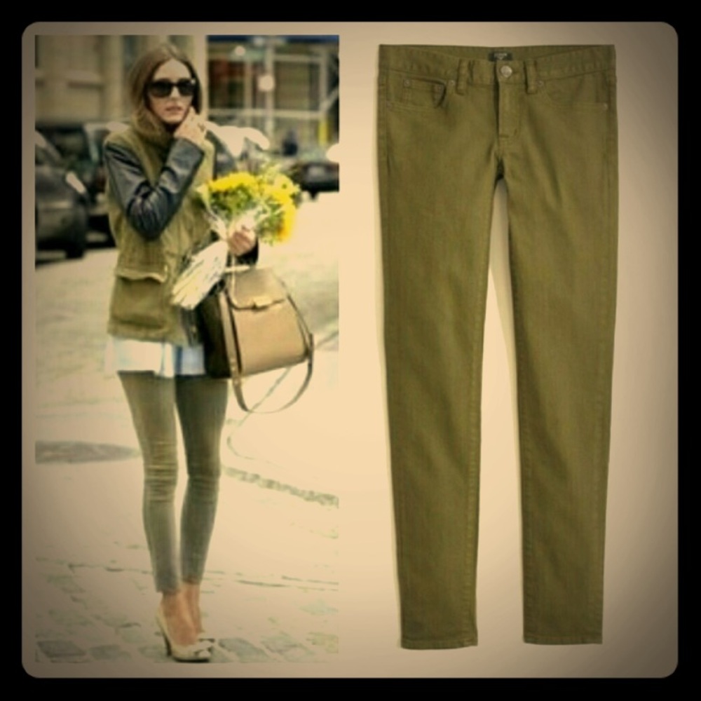 JCrew Toothpick Ankle Jeans 👖 (Olive/Khaki).