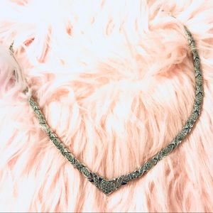 Diamond necklace with heart hugs and kisses